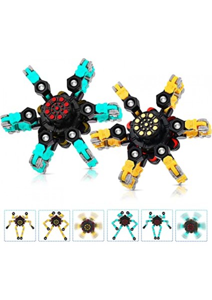 Adet Parmak Ucu Spin Top Oyuncak, Parmak Ucu Gyro Parmak El Spinner Oyuncak Dönüştürülebilir Zincirli Dönen Top Odak Oyuncak Çocuklar Yetişkinler Için Mekanik Spiral Twister Stres (Yurt Dışından)