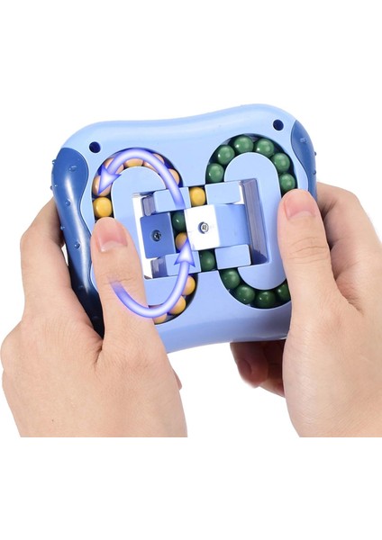 Dönen Sihirli Fasulye Oyuncaklar Dekompresyon Dönen Küçük Boncuklar Fidget Spinner Sihirli Küp Oyuncaklar Unisex-Çocuk Bulmaca Eğitici Oyuncaklar (Indigo) (Yurt Dışından)