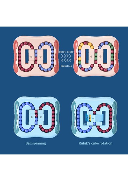 Dönen Sihirli Fasulye Oyuncaklar Dekompresyon Dönen Küçük Boncuklar Fidget Spinner Sihirli Küp Oyuncaklar Unisex-Çocuk Bulmaca Eğitici Oyuncaklar (Indigo) (Yurt Dışından)