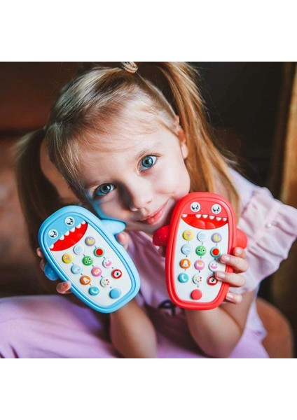 Bebek Müzikli Oyuncaklar, Işıklı ve Sesli Bebek Köpekbalığı Telefon Oyuncakları, Bebekler Için Diş Çıkarma Telefonu Oyuncak - Çocuklar ve Yeni Yürümeye Başlayan Çocuklar Için Oynay (Yurt Dışından)