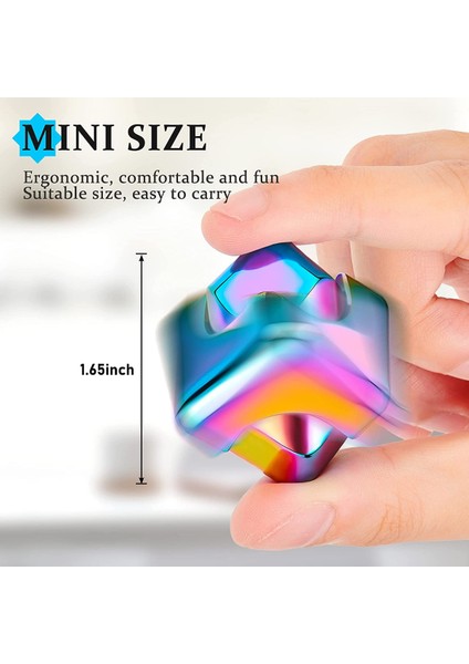 Parça Fidget Cube Spinner Anti-Anksiyete Odaklama Fidget Oyuncakları 4'ü 1 Arada Dönen Oyuncak Neon Gökkuşağı Metalik Odaklama Fidget Oyuncakları Yetişkinler Için Küp Parmak Üstü A (Yurt Dışından)