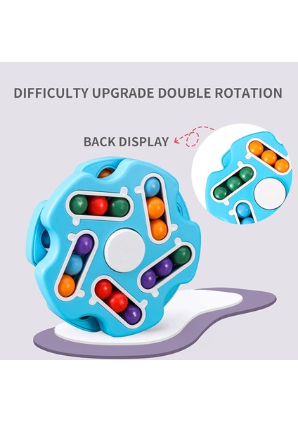 2 In 1 Dönen Sihirli Fasulye Küp Çift Çevirme El Bulmaca Yüzükler Stres Fidget Spinners Oyuncaklar Boys Için Unisex-Çocuk Yetişkinler (Mavi) (Yurt Dışından)