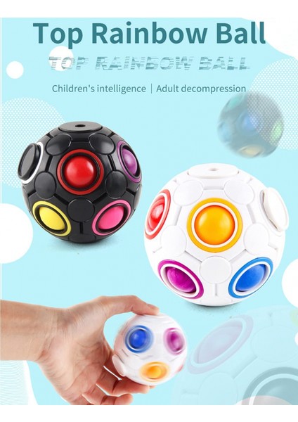 Dönen Stres Gökkuşağı Topu Infinity Rölyef Spinner Fidget Oyuncak Yetişkinler Çocuklar Için Eğitim Sihirli Küp Bulmaca (Beyaz) (Yurt Dışından) fiyatları