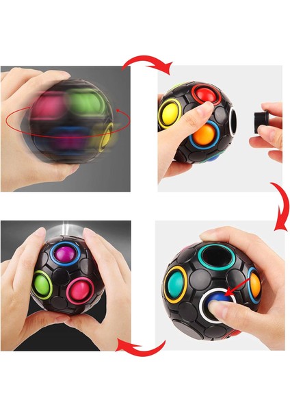 Dönen Stres Gökkuşağı Topu Infinity Rölyef Spinner Fidget Oyuncak Yetişkinler Çocuklar Için Eğitim Sihirli Küp Bulmaca (Beyaz) (Yurt Dışından) modelleri