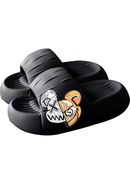 PVC Erkek Terlik - Beyaz / Siyah (Yurt Dışından)