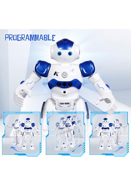 Rc Robot Oyuncak, Çocuk Için Hareket Algılama Uzaktan Kumandalı Robot 3-8 Yıl Doğum Günü Hediyesi Mevcut, Mavi (Yurt Dışından)