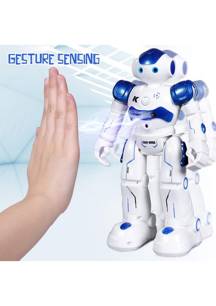 Rc Robot Oyuncak, Çocuk Için Hareket Algılama Uzaktan Kumandalı Robot 3-8 Yıl Doğum Günü Hediyesi Mevcut, Mavi (Yurt Dışından)