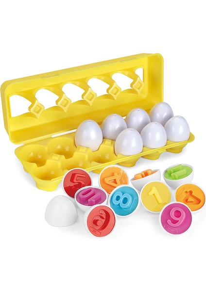 Renk ve Şekil Eşleşen Yumurta Oyuncakları - Şekil Ayırma ve Renk Tanıma Eğitici Oyuncaklar - Okul Öncesi Oyunlar - Montessori Eğitimi - Paskalya Yumurtaları (Yurt Dışından)