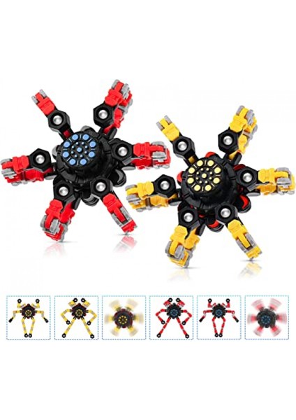 2 Adet Parmak Ucu Spin Top Oyuncak, Parmak Ucu Gyro Parmak El Spinner Oyuncak Dönüştürülebilir Zincirli Dönen Top Odak Oyuncak Çocuklar Yetişkinler Için Mekanik Spiral Twister Stre (Yurt Dışından)
