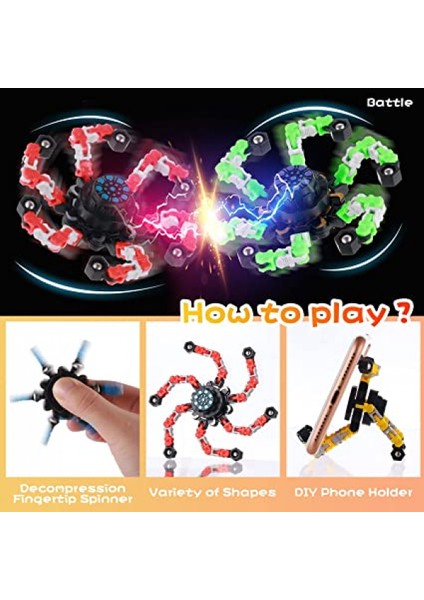 2 Adet Parmak Ucu Spin Top Oyuncak, Parmak Ucu Gyro Parmak El Spinner Oyuncak Dönüştürülebilir Zincirli Dönen Top Odak Oyuncak Çocuklar Yetişkinler Için Mekanik Spiral Twister Stre (Yurt Dışından)