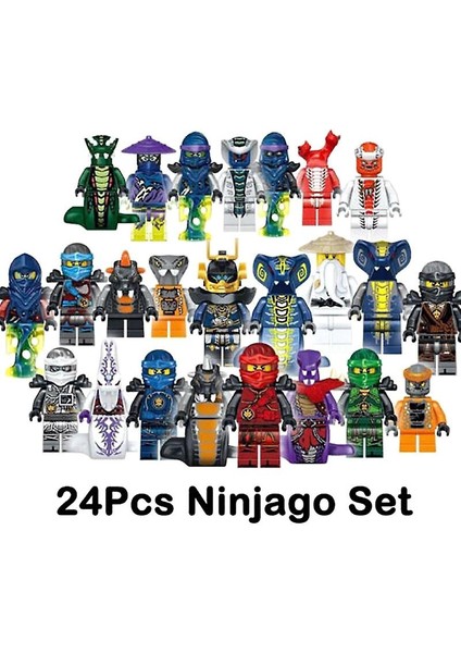 24 Adet Set Ninjago Mini Rakamlar Kai Jay Sensei Wu Usta Yapı Taşları Oyuncaklar (Yurt Dışından)