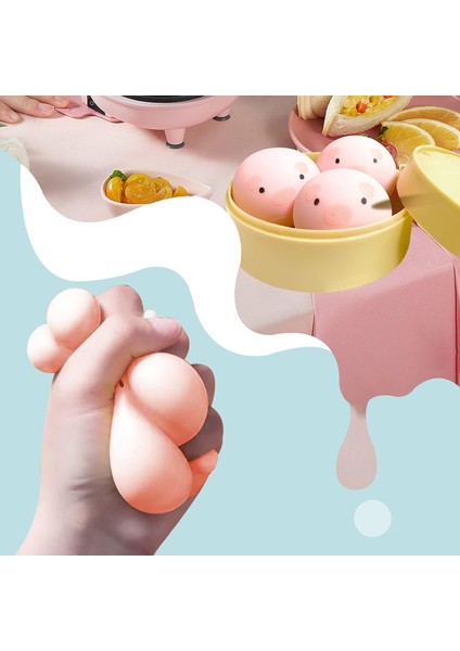 3pcs Buharda Pişirilmiş Piglet Fidget Oyuncakları, Duyusal Oyuncaklar Anksiyete Giderici Öğeler Bambu Vapurlu Piglet, Mini Stres Topları Için Stres Giderici Hediyeler (Yurt Dışından)