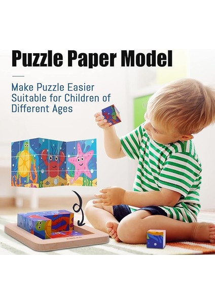 Ahşap Blok Bulmacalar Bebek Çocuk Oyuncakları Montessori Öğrenme Oyunları Depolama Tepsisi ile 3 4 5 Okul Öncesi Için Eğitici Interaktif Oyuncaklar - 6 Bulmaca 1'de (Yurt Dışından) fırsatları