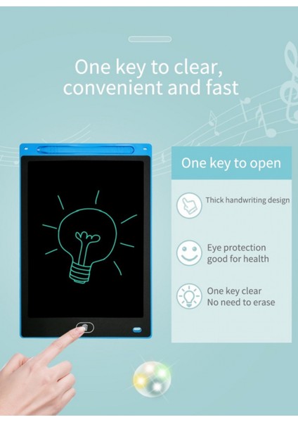 LCD Yazma Tableti Doodle Tahtası, Çocuklar Için 10 Inç Çizim Defteri Yazma Tableti, Erkek Kız Oyuncakları Çizim Tahtası Eğitici Oyuncaklar Ev ve Ofis Mesaj Notu Grafik Tablet (Mavi (Yurt Dışından)