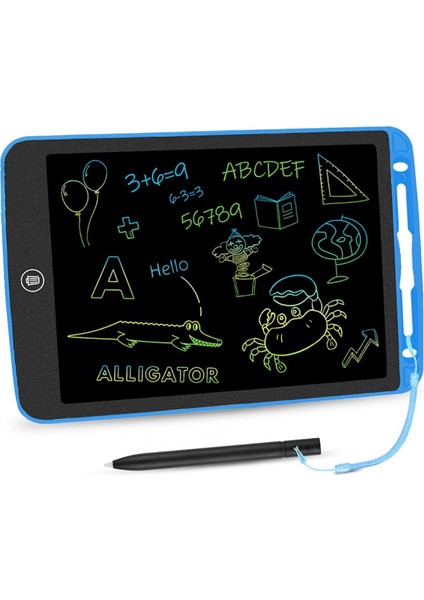 LCD Yazma Tableti 10 Inç Yürüyor Doodle Tahtası, Renkli Çizim Tableti, Silinebilir Elektronik Boyama Pedleri, Eğitim ve Öğrenme Çocuk Oyuncak, Mavi (Yurt Dışından)