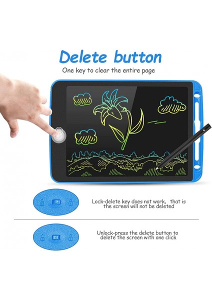 LCD Yazma Tableti 10 Inç Yürüyor Doodle Tahtası, Renkli Çizim Tableti, Silinebilir Elektronik Boyama Pedleri, Eğitim ve Öğrenme Çocuk Oyuncak, Mavi (Yurt Dışından) fırsatları