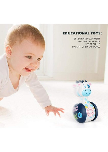 Bebek Oyuncakları-Inekler Müzikli ve LED Işıklı Tumbler Oyuncak, Bebek Emekleme Oyuncakları, Sevimli Çıngıraklar Zil Bebek Inek Oyuncakları ve En Iyi Hediyeler (Inek) Için Yürümeye (Yurt Dışından)