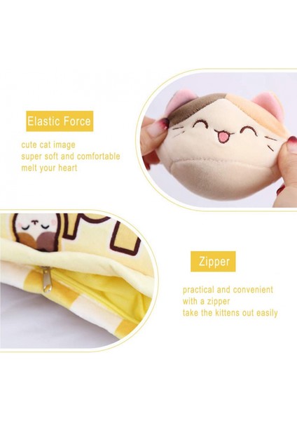 Wekity Sevimli Peluş Yastık Atmak Yastık Çıkarılabilir Doldurulmuş Hayvan Oyuncaklar Kızlar Için Yaratıcı Hediyeler (Yavru Kedi) (Yurt Dışından) modelleri