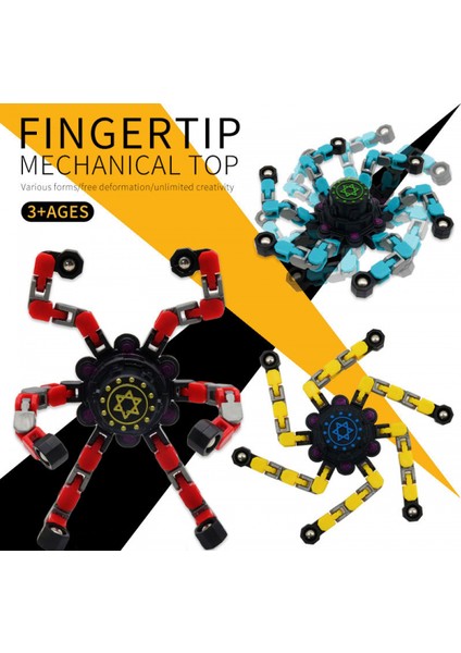 Fidget Spinner Harika Tasarım Fidget Oyuncak Yaratıcı Dönüştürülebilir Parmak Ucu Jiroskop Spinner Makinesi Zincir Rulman Eğlenceli Dekompresyon Anti-Anksiyete (Sarı) (Yurt Dışından)