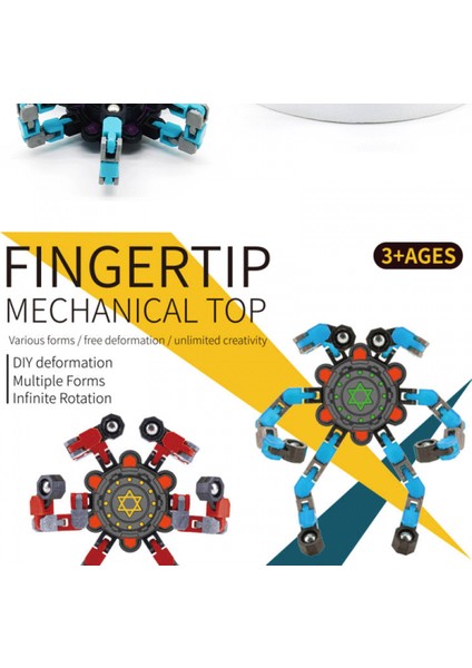Fidget Spinner Harika Tasarım Fidget Oyuncak Yaratıcı Dönüştürülebilir Parmak Ucu Jiroskop Spinner Makinesi Zincir Rulman Eğlenceli Dekompresyon Anti-Anksiyete (Sarı) (Yurt Dışından)