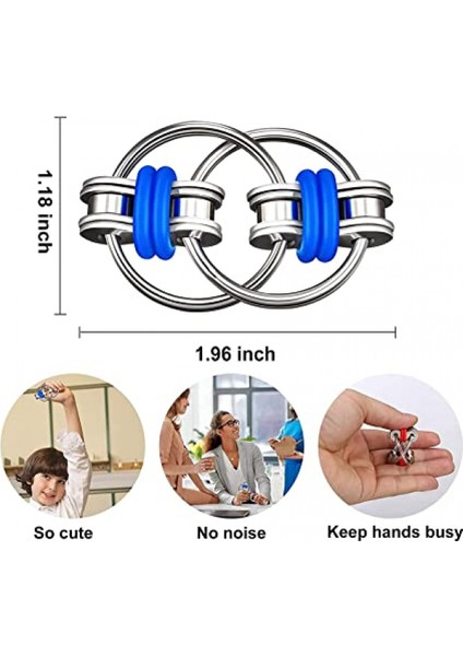 Fidge Oyuncak Seti, Stresi ve Anksiyete Giderici Için Altı Makaralı Zincir Fidget ve Anahtar Flippy Zinciri Stres Azaltıcıları Içerir (Mavi -1 Paket) (Yurt Dışından)