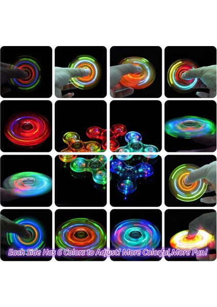 Fidget Spinner, 5 Paket LED Işıklı Fidget Spinner-Parmak Oyuncak El Fidget Spinner-Doğum Günü Hediyesi, Öğrencilere Ödül, Odaklanma, Stres Giderici (5 Paket) (Yurt Dışından)