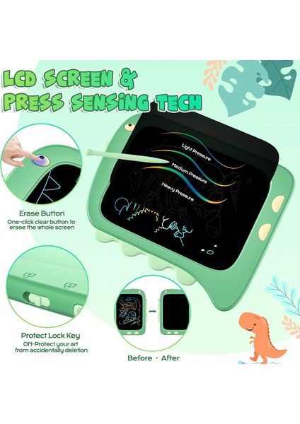 Wekity Çocuk Oyuncakları LCD Yazma Tableti - 8.5 Inç Çizim Tahtası, Çocuklar Için Dinozor Oyuncakları 3 5 7 2 4 Yaşındaki Erkek Kız, Çocuklar Için Noel Hediyeleri Bebek Oyuncakları (Yurt Dışından)