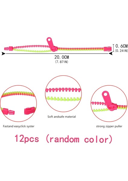12 Pcs Parti Fermuar Bileklikler, Fermuar Bileklik Fidget Oyuncak Neon Renkler Fermuar Bileklikler Dostluk Fidget Fermuar Bileklikler Stres Giderici Fermuar Bileklikler Duyusal Oyu (Yurt Dışından) fiyatları