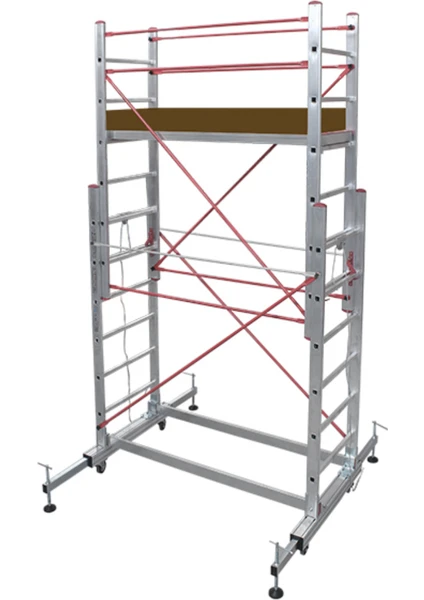 Daimer 2X2 (4 MT) Alüminyum Tekerlekli Teleskopik İskele Merdiven