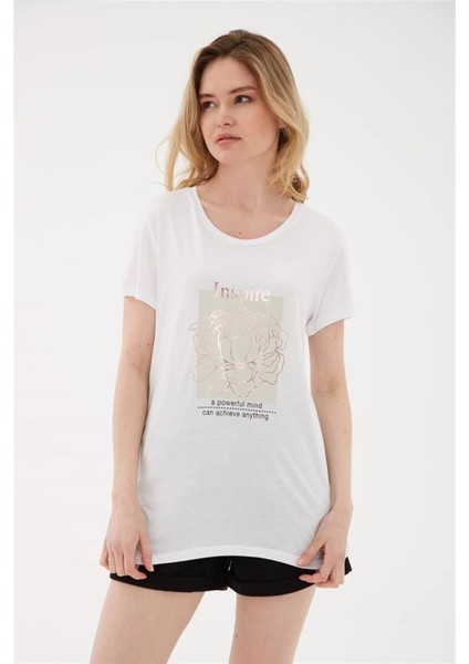 Fashıon Frıends Kadın Baskılı T-Shirt 23Y-TST0215K1