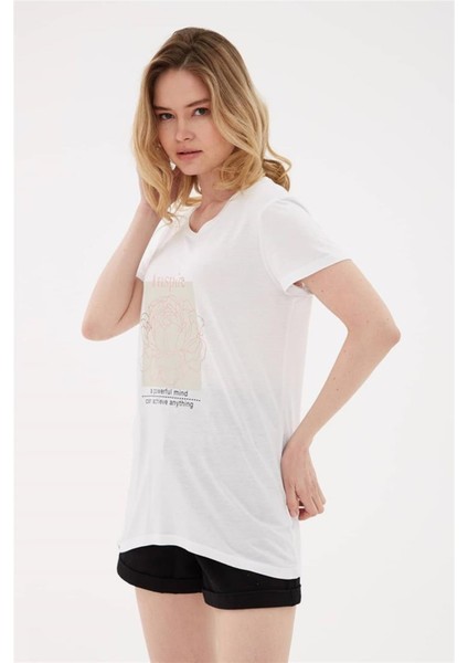 Fashıon Frıends Kadın Baskılı T-Shirt 23Y-TST0215K1 modelleri