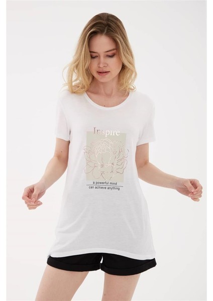 Fashıon Frıends Kadın Baskılı T-Shirt 23Y-TST0215K1 fiyatları