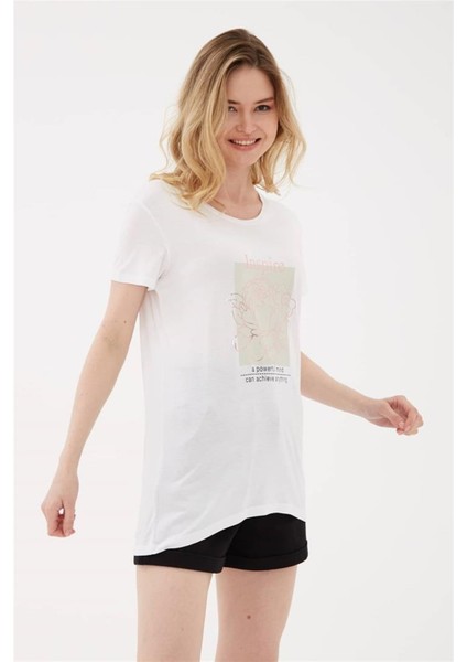 Fashıon Frıends Kadın Baskılı T-Shirt 23Y-TST0215K1 fırsatları