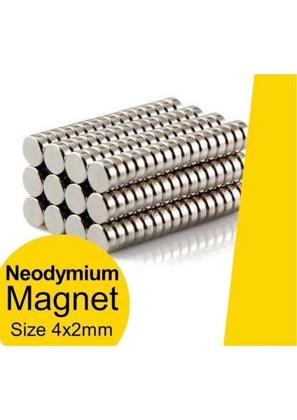 Yuvarlak Neodyum Mıknatıs Magnet 4X2MMÇAP -4mm Genişlik -2mm Kalınlık