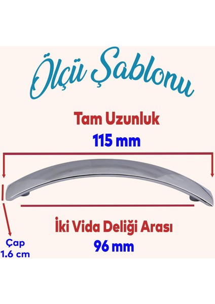 Kemer Ayder Mobilya Mutfak Dolabı Çekmece Dolap Kapak Kulpu Düz Metal Kulp Kulbu Kulpu 96 mm Krom