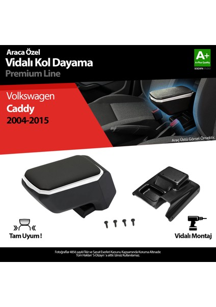 Volkswagen Caddy 3 Abs Vidalı Kol Dayama Kolçak Gri 2004-2015 A+ Kalite