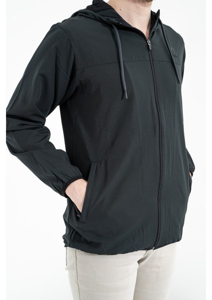 Aleron Antrasit Erkek Fermuarlı Eşofman Üst