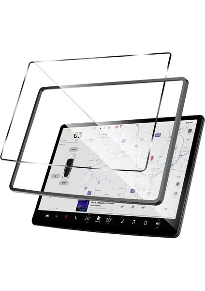 Tesla Model Y/3 Kolay Kurulum 9H, Anti-Blue Light, Parmak İzi Önleyici, Mat Temperli Ekran Koruyucu