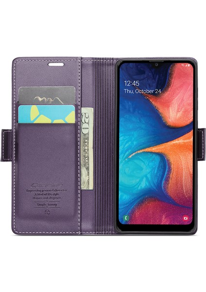 Samsung Galaxy A40 Rfıd Engelleme Pu Deri Telefon Kasası Stand Cüzdan Anti-Drop Cover (Yurt Dışından)