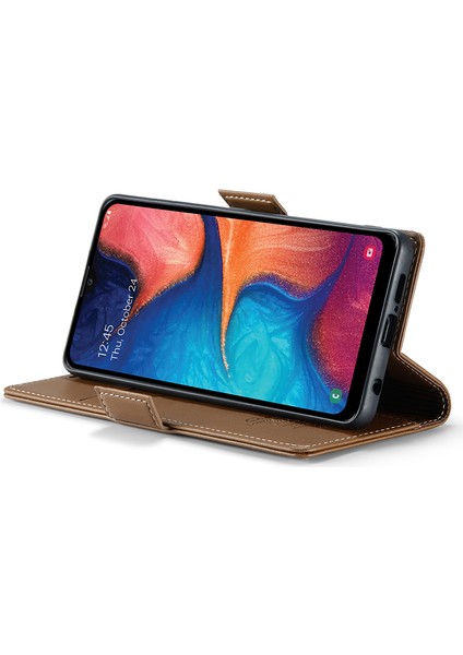 Samsung Galaxy A40 Rfıd Engelleme Pu Deri Telefon Kasası Stand Cüzdan Anti-Drop Cover (Yurt Dışından)