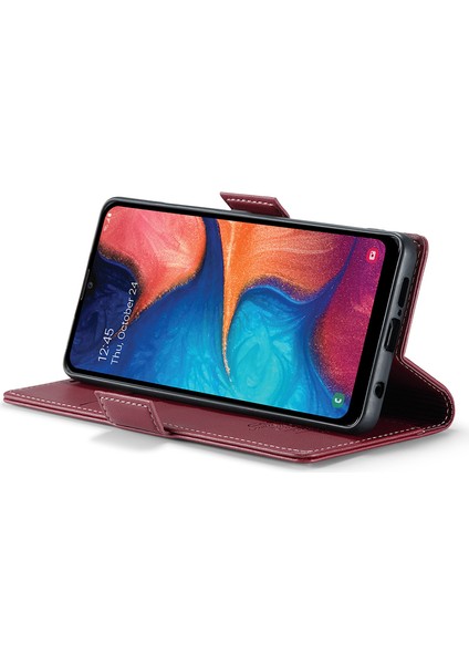 Samsung Galaxy A40 Rfıd Engelleme Pu Deri Telefon Kasası Stand Cüzdan Anti-Drop Cover (Yurt Dışından)