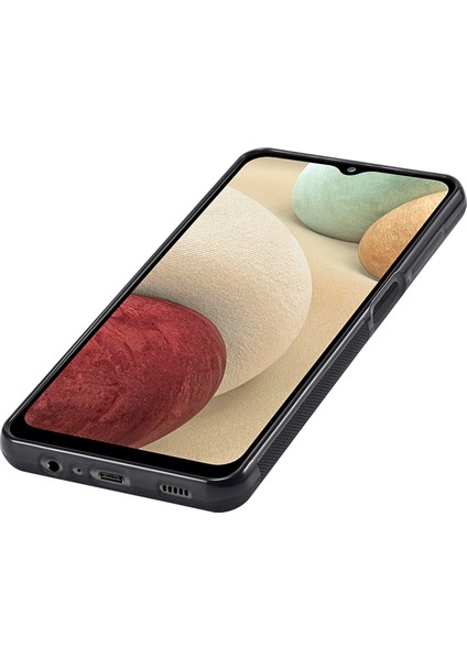 Samsung Galaxy A12 Pu Deri Kaplamalı Tpu + Eva Case Karbon Fiber Telefon Kapağı (Yurt Dışından)