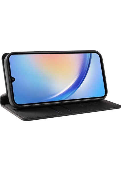Samsung Galaxy A34 5g Toz Geçirmez Telefon Kılıfı Cilt Doku Duygu Pu Deri Kabuk Cüzdan Stand Kapağı (Yurt Dışından) modelleri