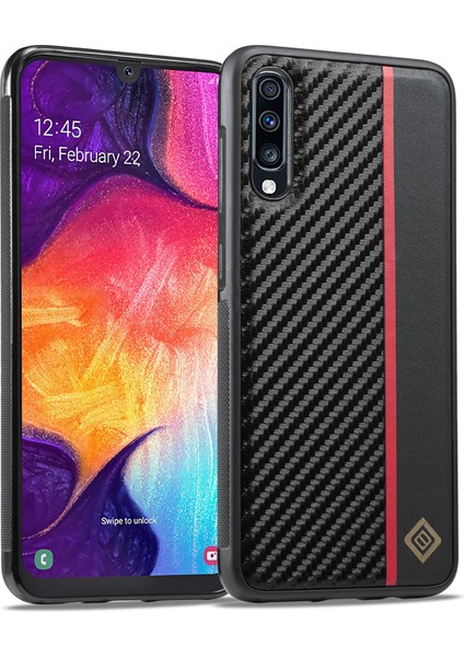 Samsung Galaxy A50 / A50S / A30S Telefon Kılıfı Karbon Fiber Ekleme Deri + Tpu + Eva Kapak (Yurt Dışından)