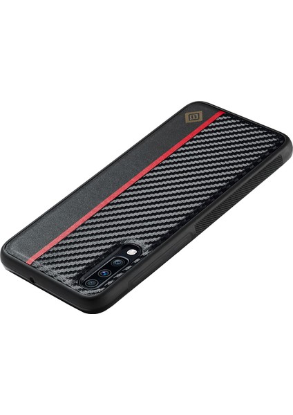 Samsung Galaxy A50 / A50S / A30S Telefon Kılıfı Karbon Fiber Ekleme Deri + Tpu + Eva Kapak (Yurt Dışından)