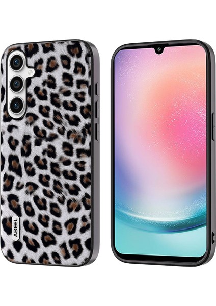 Samsung Galaxy A24 4g Telefon Kılıfı Leopar Dokusu Pu+Tpu+Pc Anti-Drop Kapağı (Yurt Dışından)