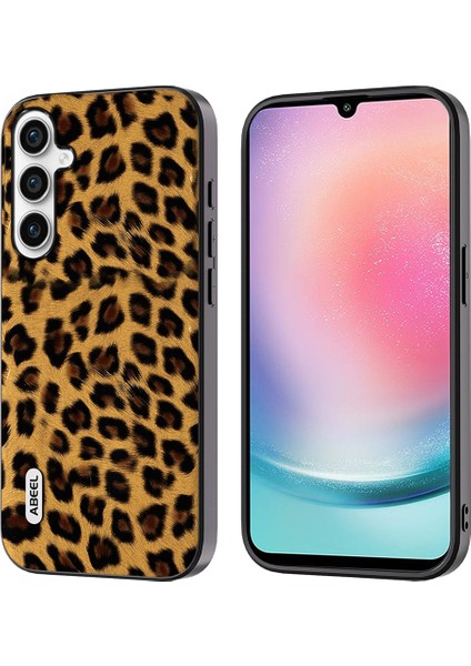 Samsung Galaxy A24 4g Telefon Kılıfı Leopar Dokusu Pu+Tpu+Pc Anti-Drop Kapağı (Yurt Dışından)