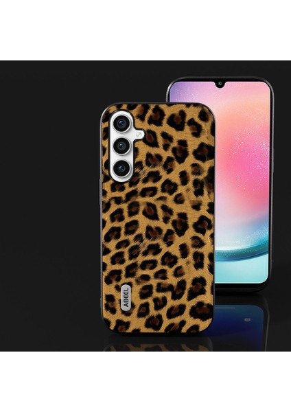 Samsung Galaxy A24 4g Telefon Kılıfı Leopar Dokusu Pu+Tpu+Pc Anti-Drop Kapağı (Yurt Dışından)