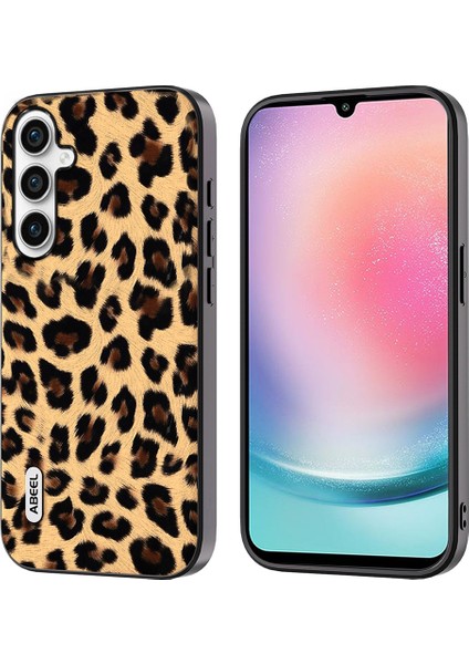 Samsung Galaxy A24 4g Telefon Kılıfı Leopar Dokusu Pu+Tpu+Pc Anti-Drop Kapağı (Yurt Dışından)