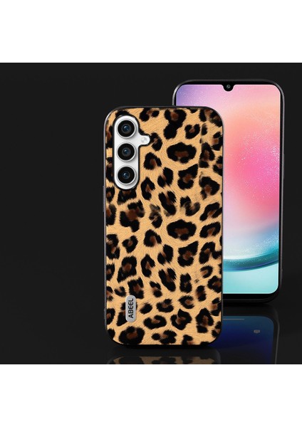 Samsung Galaxy A24 4g Telefon Kılıfı Leopar Dokusu Pu+Tpu+Pc Anti-Drop Kapağı (Yurt Dışından)